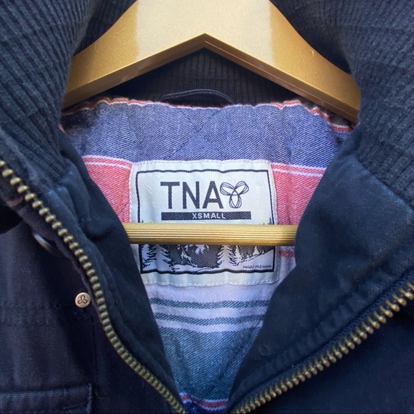 ✨TNA ARTIZIA BOMBER FLANNEL LINED WINTER JACKET WITH DETACHABLE HOOD XS - Picture 9 of 15